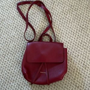 Mini soft lady bag Mansur G color cherry red